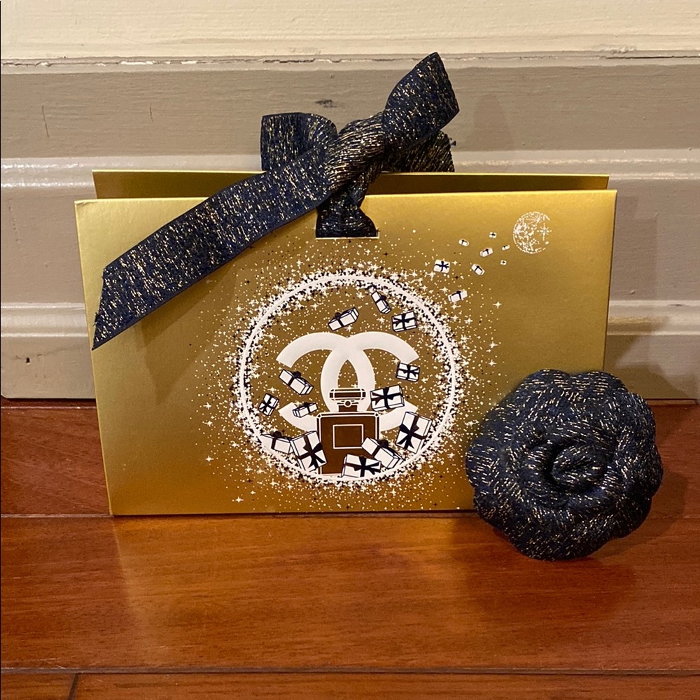 Chanel Beauty Gold Gift Bag with Ribbon